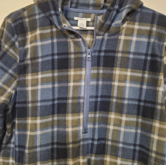 O’Neill Women Pullover Flannel Fleece 1/4 Zip Pockets Sweatshirt - Size Large - Picture 3 of 10
